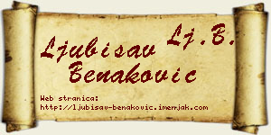 Ljubisav Benaković vizit kartica